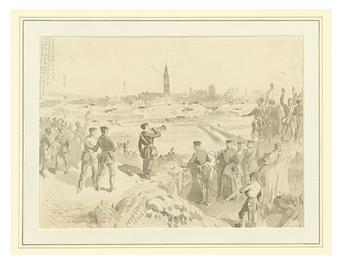 (FRANCO-PRUSSIAN WAR.) Simpson, William. Eight ink and wash drawings for the Illustrated London News,